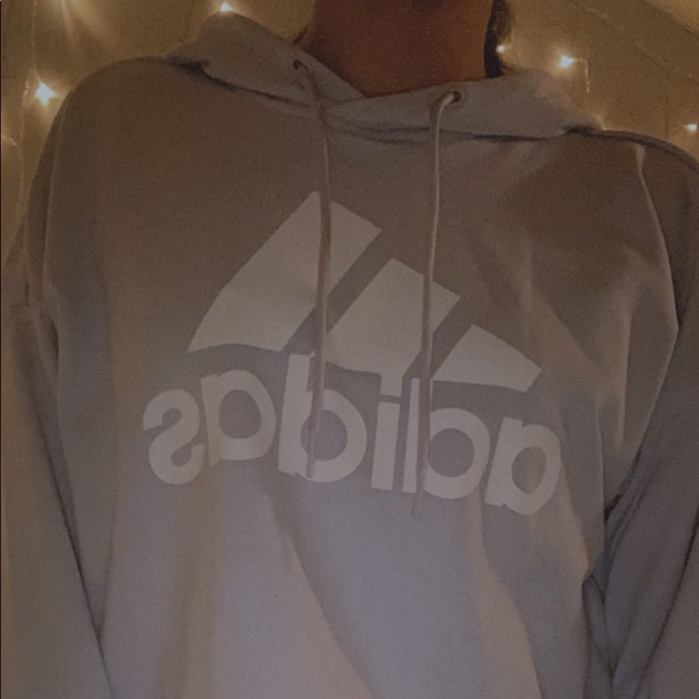 cropped adidas lilac hoodie!!
